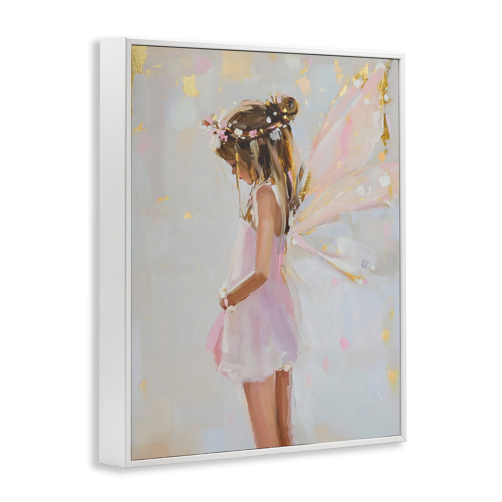Stupell Industries Youthful Fairy Girl White Framed Giclee Art, design by The Prints Vibe