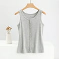 thumbnail image 2 of Women Summer Tank Top Crew Neck Sleeveless Camisole Button Down Cami Sling Strap Plain Vest Dressy Sexy Clothes Beach Party Shirts, 2 of 5