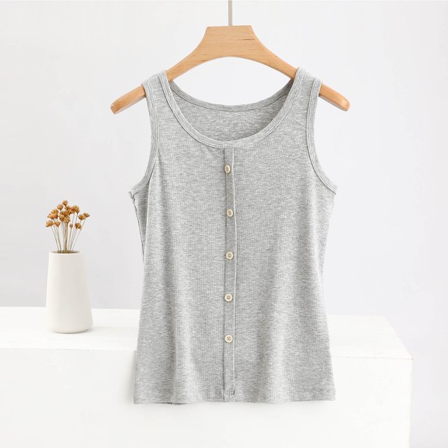 Staron Women's Tank Tops Clearance Under $5 Sleeveless Trendy Tops Round Neck Ribbed Knit Casual Flowy Blouses Loose Fit Summer Button Down Shirts