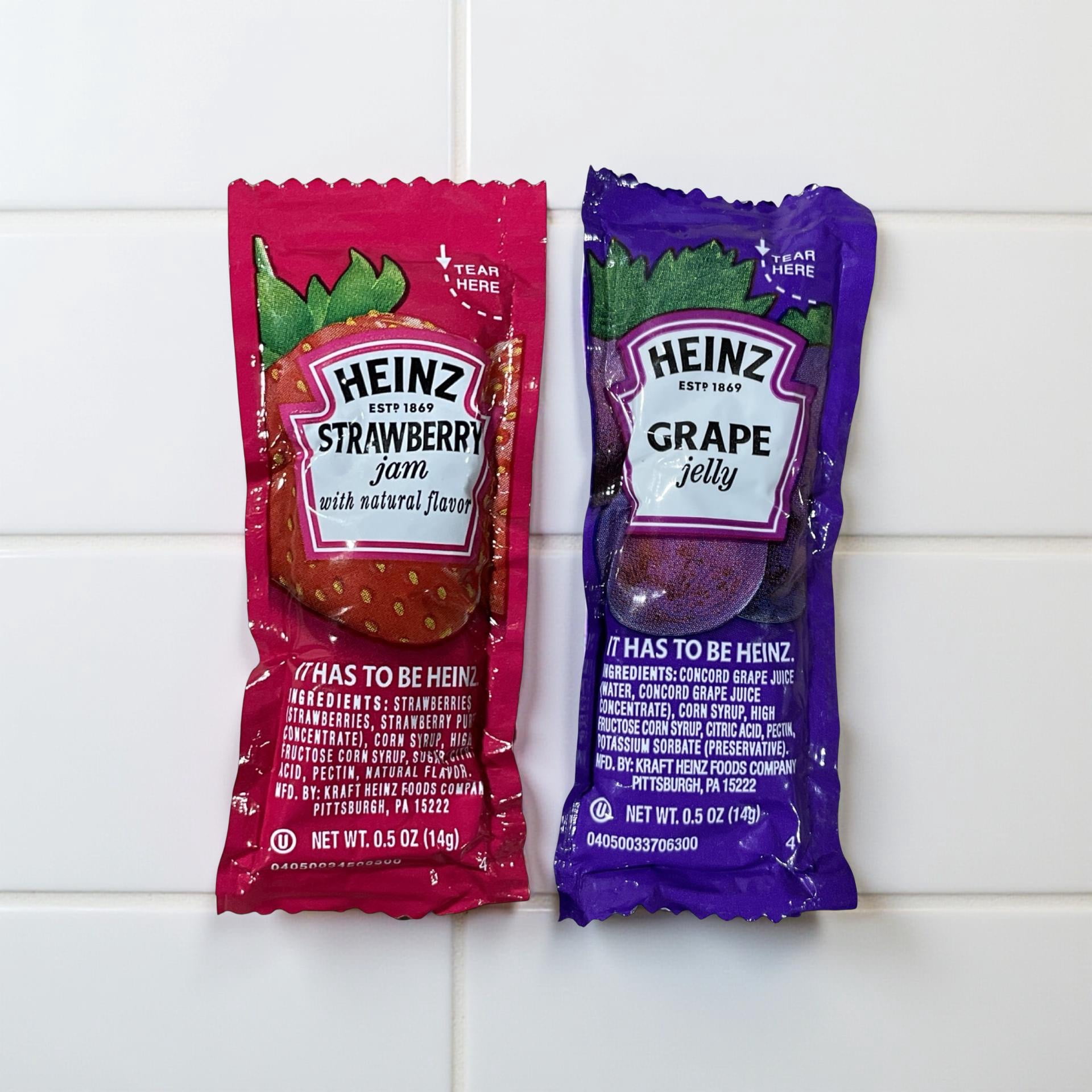 Grape Jelly & Strawberry Jam Single Serve Packets Combo | 50 Pack