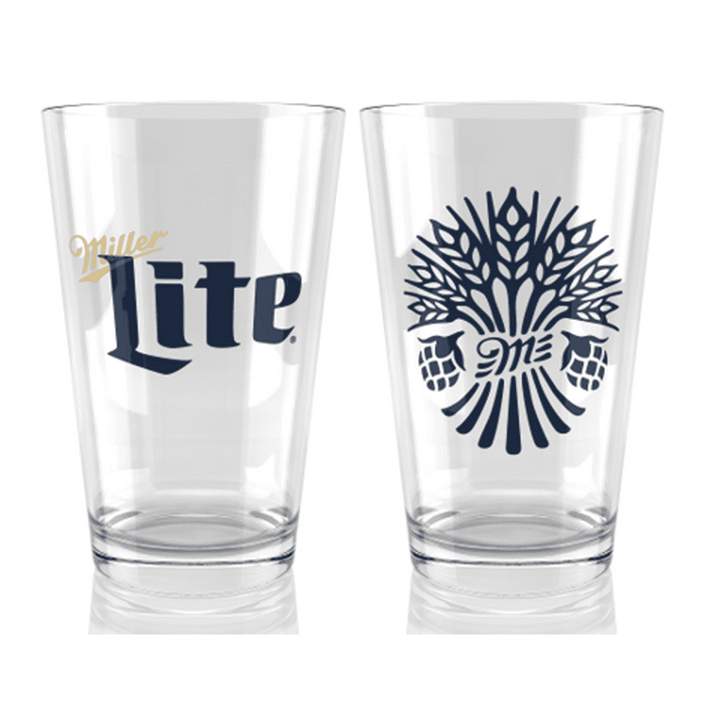 Miller Lite Barley 16 oz. Pint Glass Set of 4