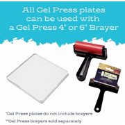 Gel Press Monoprinting Print Plate - 6” X 6” Gel Plate - Printmaking Supplies - Reusable Gel Printing Plate for Press Art for Card Making, Scrapbooking, Journaling, Arts and Crafts, Home Decor