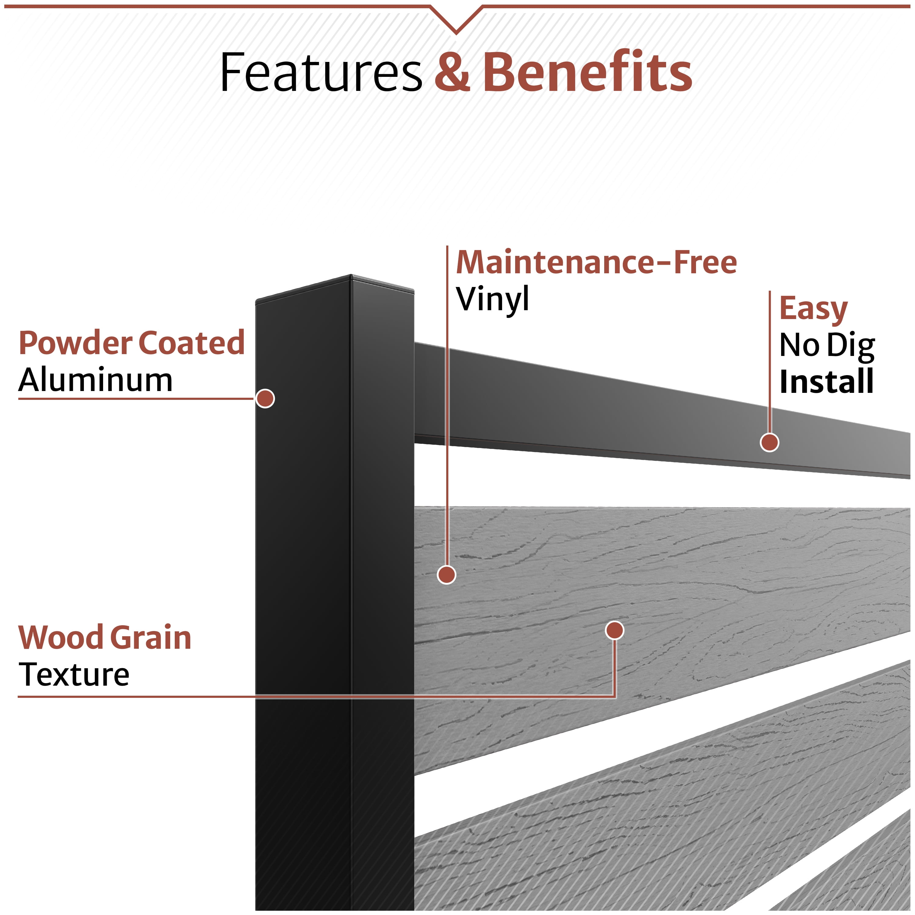 48in H x 40in W (2 Panels) No Dig Enclo Vienna Charcoal Color Privacy Screen, Outdoor Vinyl Privacy Fence Panel, Privacy Wall for Trash Cans & Air Conditioner Fence, Patio Privacy Screen, EC18018