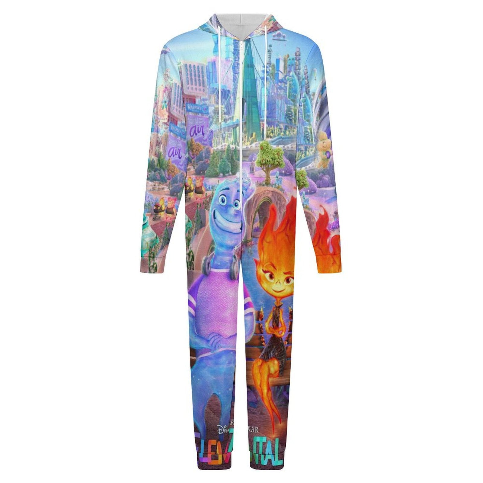 【THE MOZZ】ogain brushed hood one piece Elemental Men's Hooded Jumpsuit Onesie Pajamas Cozy Zip Up