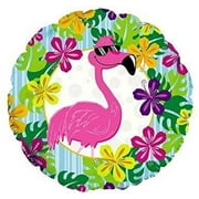 PMU Luau Balloon 18 Inch Mylar Flamingo Pkg/1