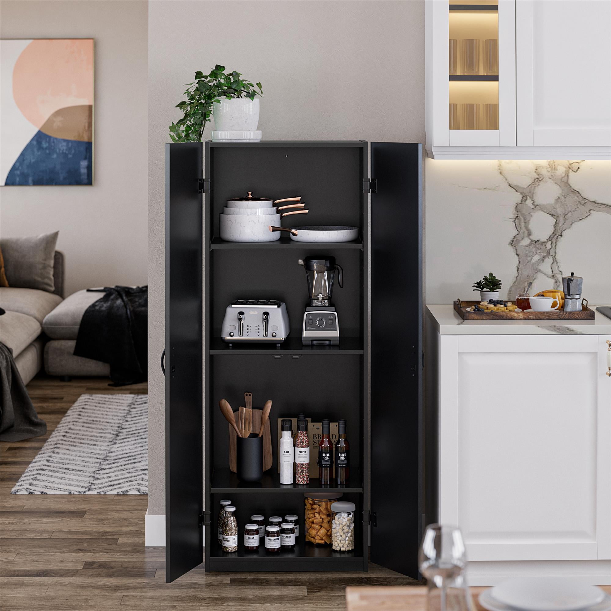 Mainstays 60" 2 Door Storage Cabinet, Black
