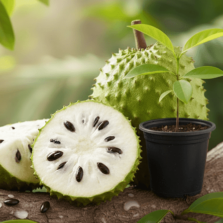 Live Soursop Guanabana Plant from 12-16 Inches for Planting, Tropical Fruit Tree for Zones 10-11, Annona Muricata