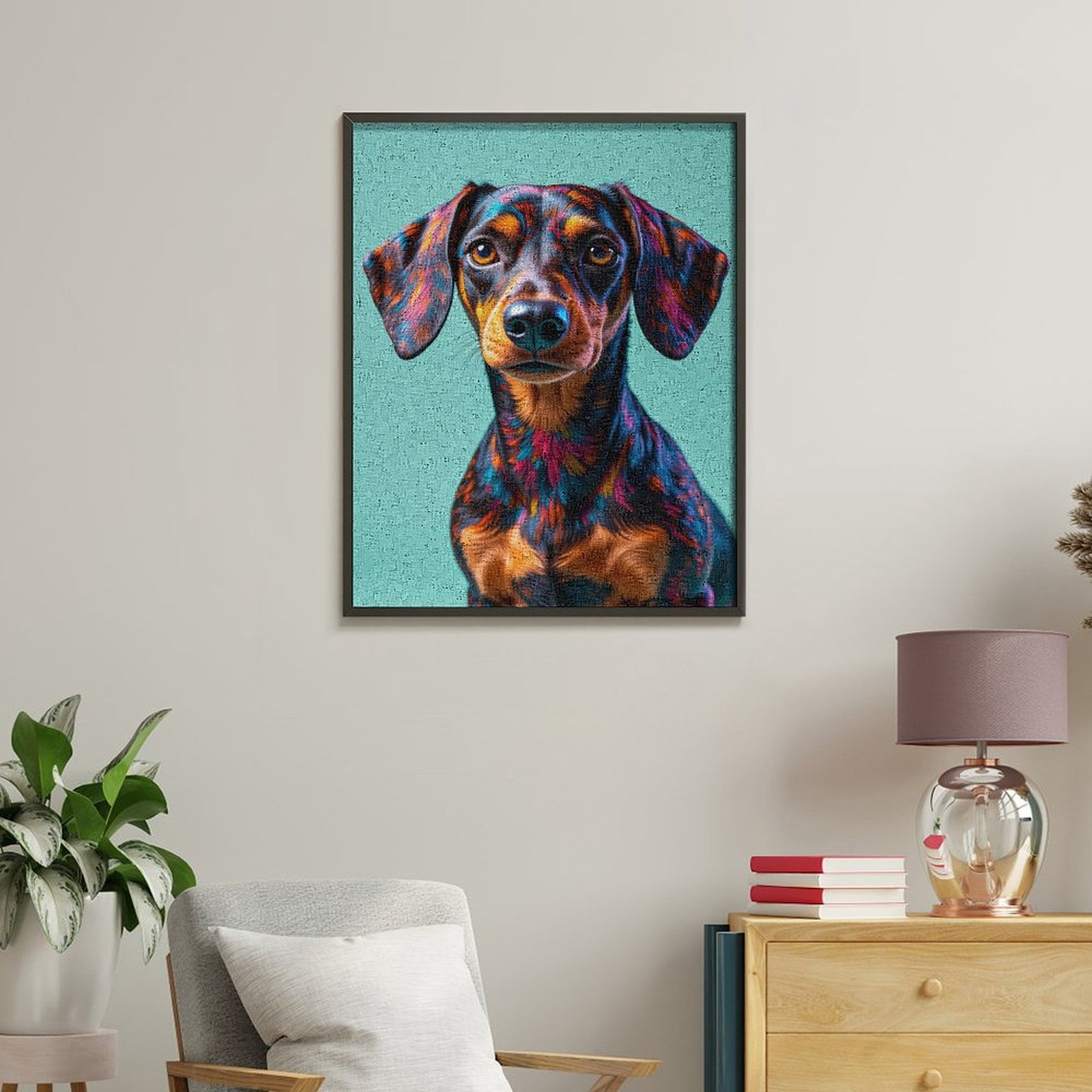 Paint By Numbers Kit for Adults Beginner - DIY Colorful Dog Portrait Art Design Canvas Painting Kits for Adults, Frameless Paint By Number for Adults for Home Wall Decor 16x20 Inch