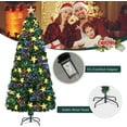 thumbnail image 4 of CZBZ 6FT Christmas Tree, Pre-Lit Artificial Realistic with Large Stars, Hinged Full Tree with 185 LED Lights, Holiday Decoration with Metal Stand for Indoor Outdoor Party, 4 of 10