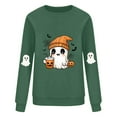 thumbnail image 4 of Women Halloween Sweatshirt Cute Ghost Graphic Pullover Top Funny Pumpkin Print Crewneck Spooky Season, 4 of 4