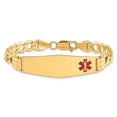 thumbnail image 3 of 14K Medical Soft Diamond Shape Red Enamel Curb Link 5.9mm ID Bracelet (Weight: 10.23 Grams, Length: 7 Inches), 3 of 7