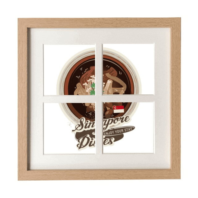 Tradicional de Singapur Bak Kut Teh Pantalla de escritorio de pared de marco 4 aperturas