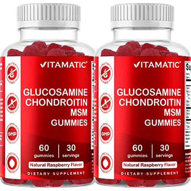 2 Pack Vitamatic Glucosamine Chondroitin Gummies with MSM & Vitamin E