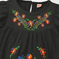 thumbnail image 4 of IBTOM CASTLE Toddler Kids Girls Mexican Dress Long Sleeve Floral Embroidery Dress Cinco de Mayo Fiesta Birthday Party Dresses 2-3 Years Black, 4 of 7