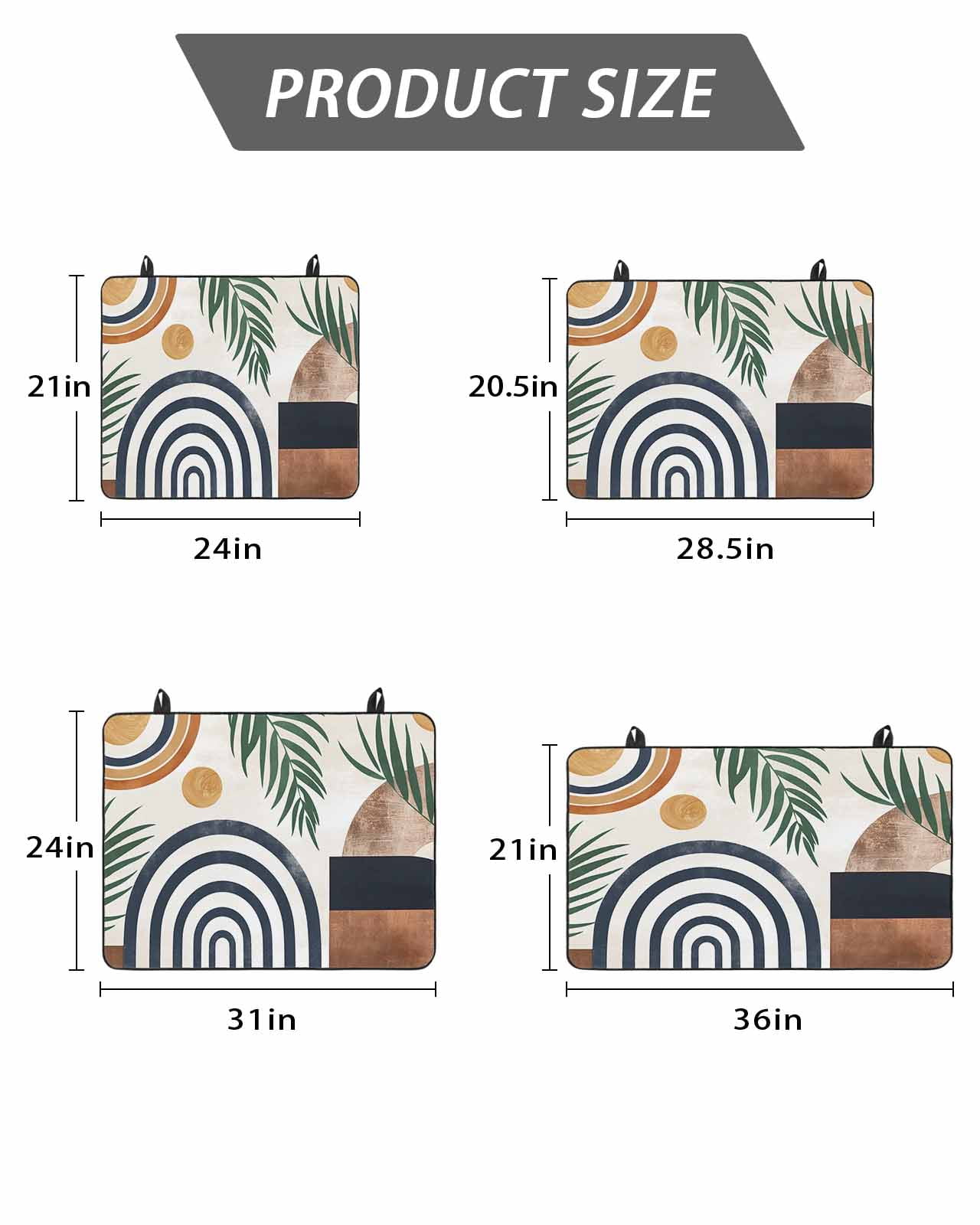 Stove Top Covers for Electric Stove, Abstract Boho Glass Stovetop Cover Protector, Bohemian Palm Leaf Geometric Leaf Circle Induction Cooktop Protector Oven Mat for Kitchen Countertop 24"x21"