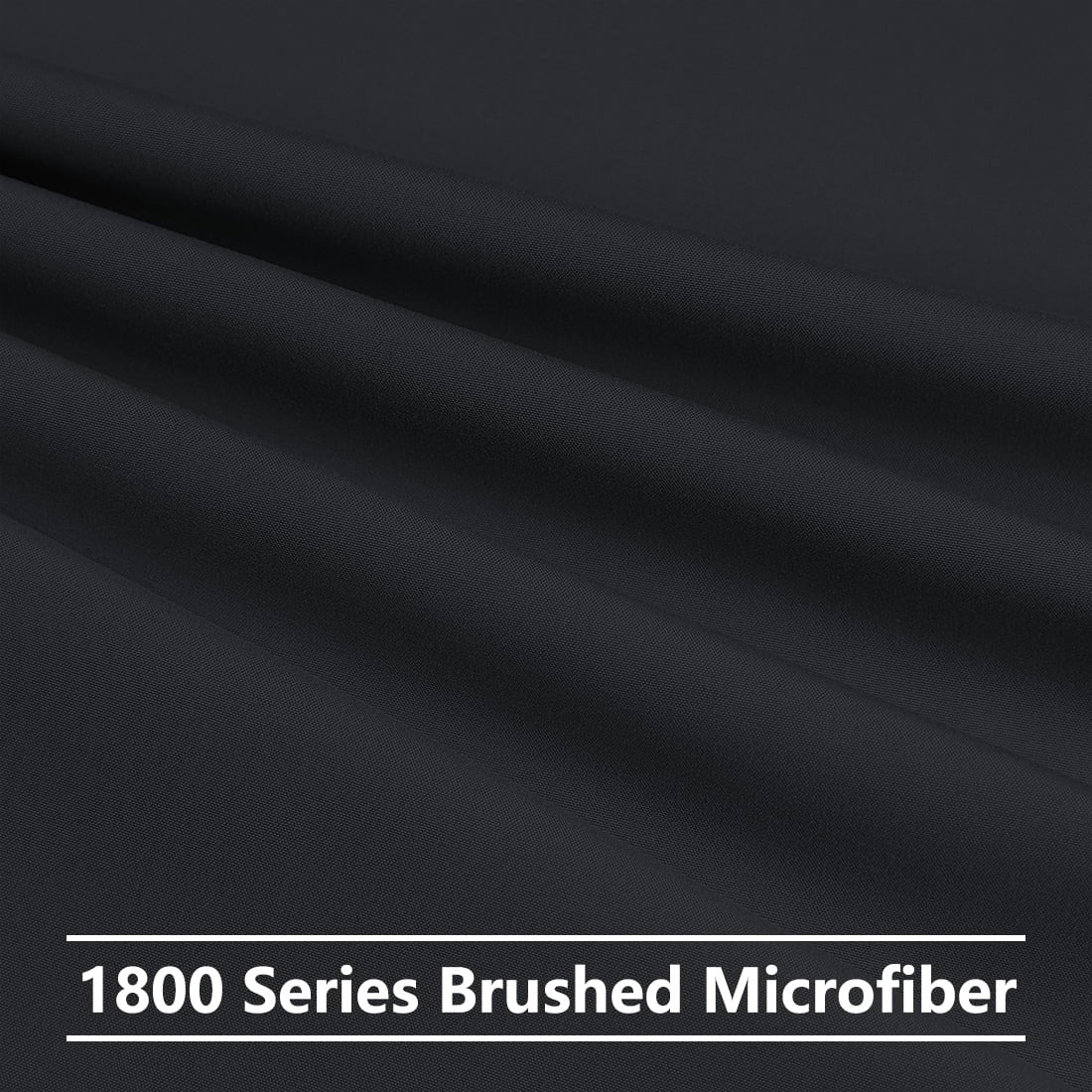 Unique Bargains 2-Piece 1800D Microfiber Solid Pillowcases Black King