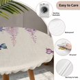 thumbnail image 3 of Wisteria Round Tablecloth for 36-44 Inch Tables,Fitted Table Cover with Elastic Edge,Spring Purple Flowers Butterflies Vintage Beige Waterproof Outdoor Table Cloth Protector for Patio Garden Dinner, 3 of 9