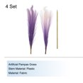 thumbnail image 3 of Unique Bargains 4Pcs Faux Pampas Grass 35.4' Tall 9 Branches Artificial Reed Fluffy Stems for Home Kitchen Vase Purple, 3 of 7
