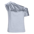 thumbnail image 4 of Women's Tanks Silk Satin Sleeveless U Neck Top with Lightweight Dressy Blouse Feel Casual Summer Sleeveless Shirt for Women Light Blue L, 4 of 5