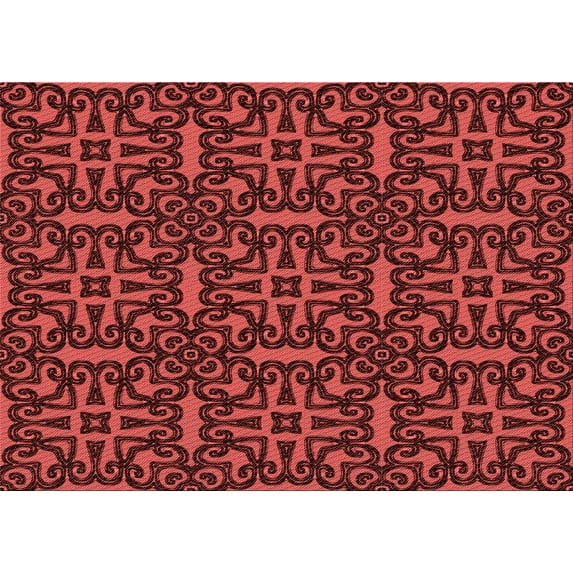 Ahgly Company Indoor Rectangle Patterned Grapefruit Red Area Rugs, 3' x 5'