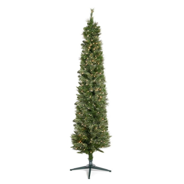 Home Heritage Stanley 7ft Prelit Pencil Pine Artificial Christmas