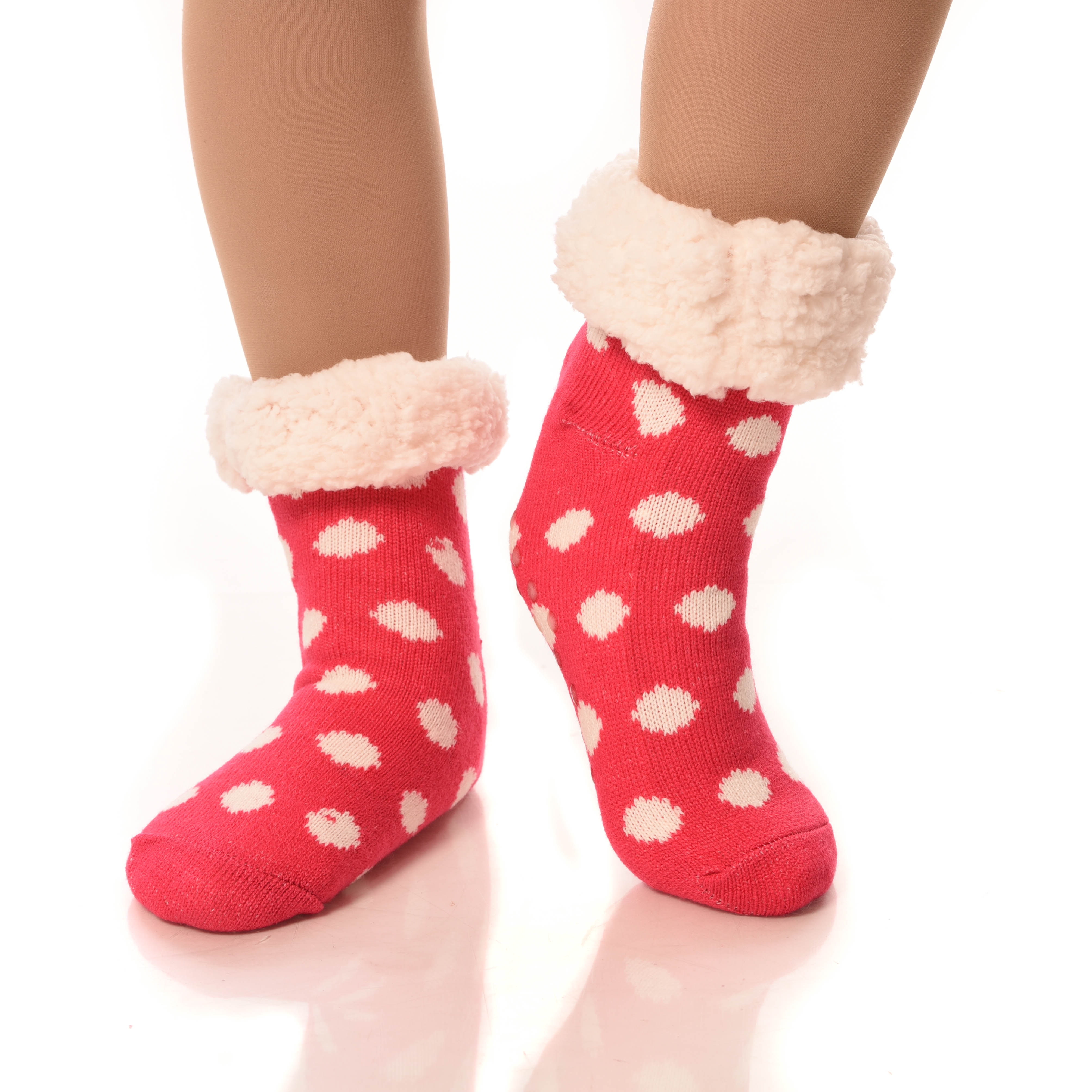 Debra Weitzner Womens Thermal Sherpa Socks Fleece Lined Fuzzy Gripper