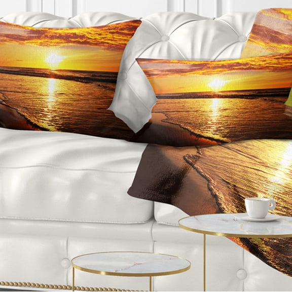 Designart 12" x 20" Yellow Polyester Throw Pillow