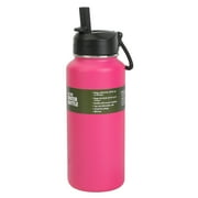Ozark Trail 32 oz Stainless Steel Flip Straw Water Bottle, Pink