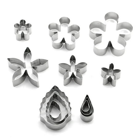 

12pcs/set Stainless Steel Cookie Mould Biscuit Cutter Flower Shape DIY Baking