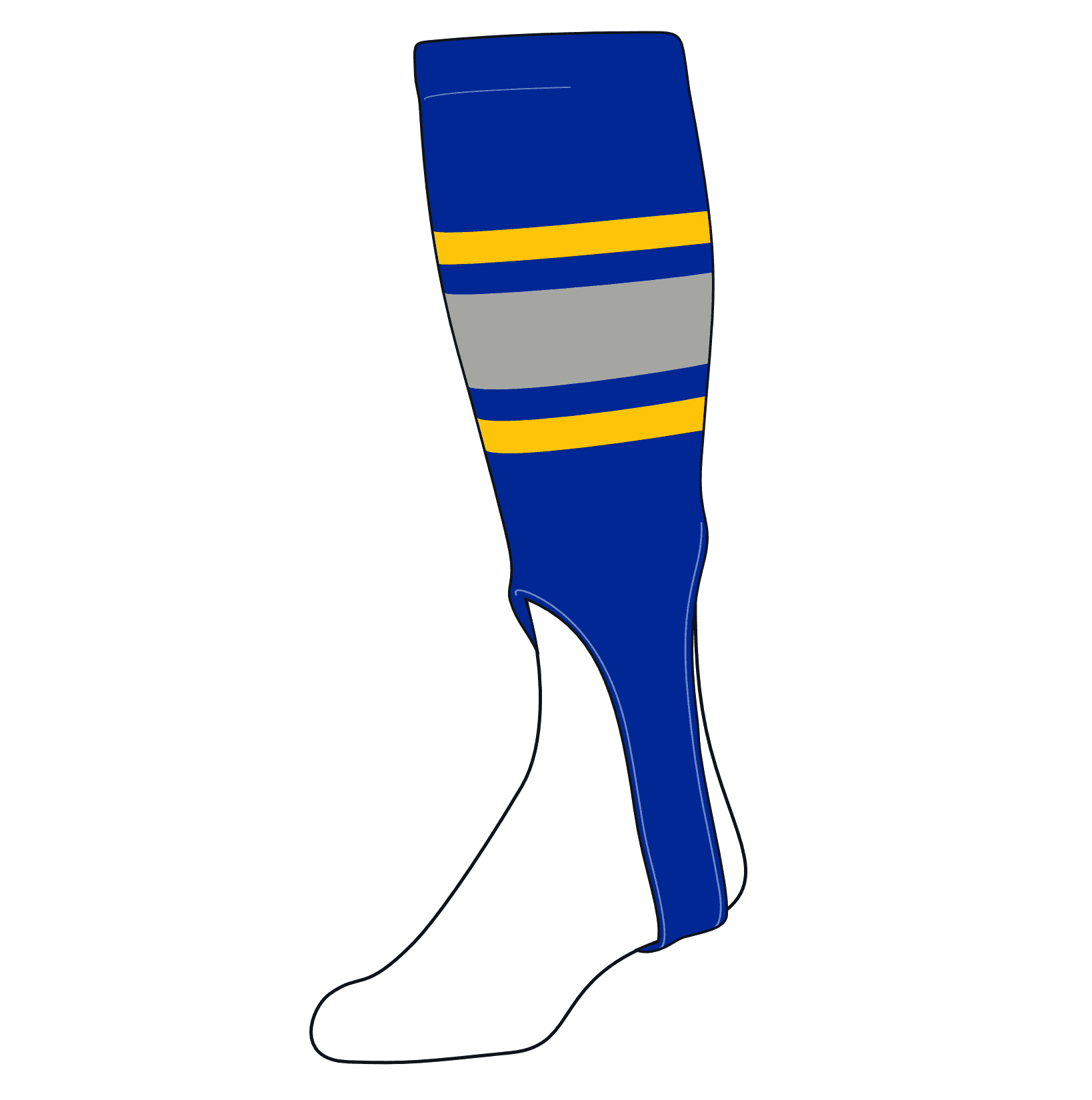 TCK Baseball Stirrups Large (300E, 7in) Royal, Gold, Grey