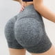 thumbnail image 5 of Pantalones cortos de yoga con realce de glúteos, cintura alta, control de abdomen, sin costuras, muy elásticos, para mujer, para yoga, fitness, correr, gris, talla L, 60-80 kg/132,3-176,4 lb, 5 of 12