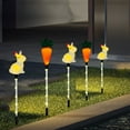 thumbnail image 6 of Moocorvic Solar Easter Bunny Stake String Lights for Easter Yard Decorations, 5 LED 19.7Inch Waterproof Outdoor Solar Eggs Lights Pathway Garden Stake(Rabbit and Carrot), 6 of 9