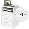thumbnail image 5 of Afuhokles White Nightstand with 3 Drawer, Charging Station USB Port, Bedside Table, 5 of 7