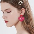 thumbnail image 5 of Cute Love Heart Drop Dangle Earrings Acrylic Lover Double Hearts Dangling Earring for Women, 5 of 6