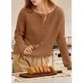thumbnail image 4 of DOKOTOO Sweaters for Women Casual Long Sleeve Knit Pullover Crewneck Lightweight Oversized Loose Fit Sweater Top, 4 of 5