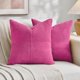 thumbnail image 1 of Chenchen 2 Packs Hot Pink Decorative Throw Pillow Covers 22x22 Inch for Living Room Couch Bed, Rustic Farmhouse Boho Home Decor, Soft Corss Corduroy Patchwork Accent Square Cushion Case 55x55 cm, 1 of 1