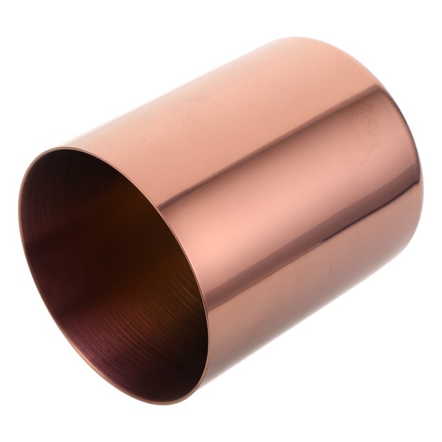 WASHWEPE Soporte Cilíndrico De Acero Inoxidable Oro Rosa Para Lápices Con Acabado Electropulido Duradero