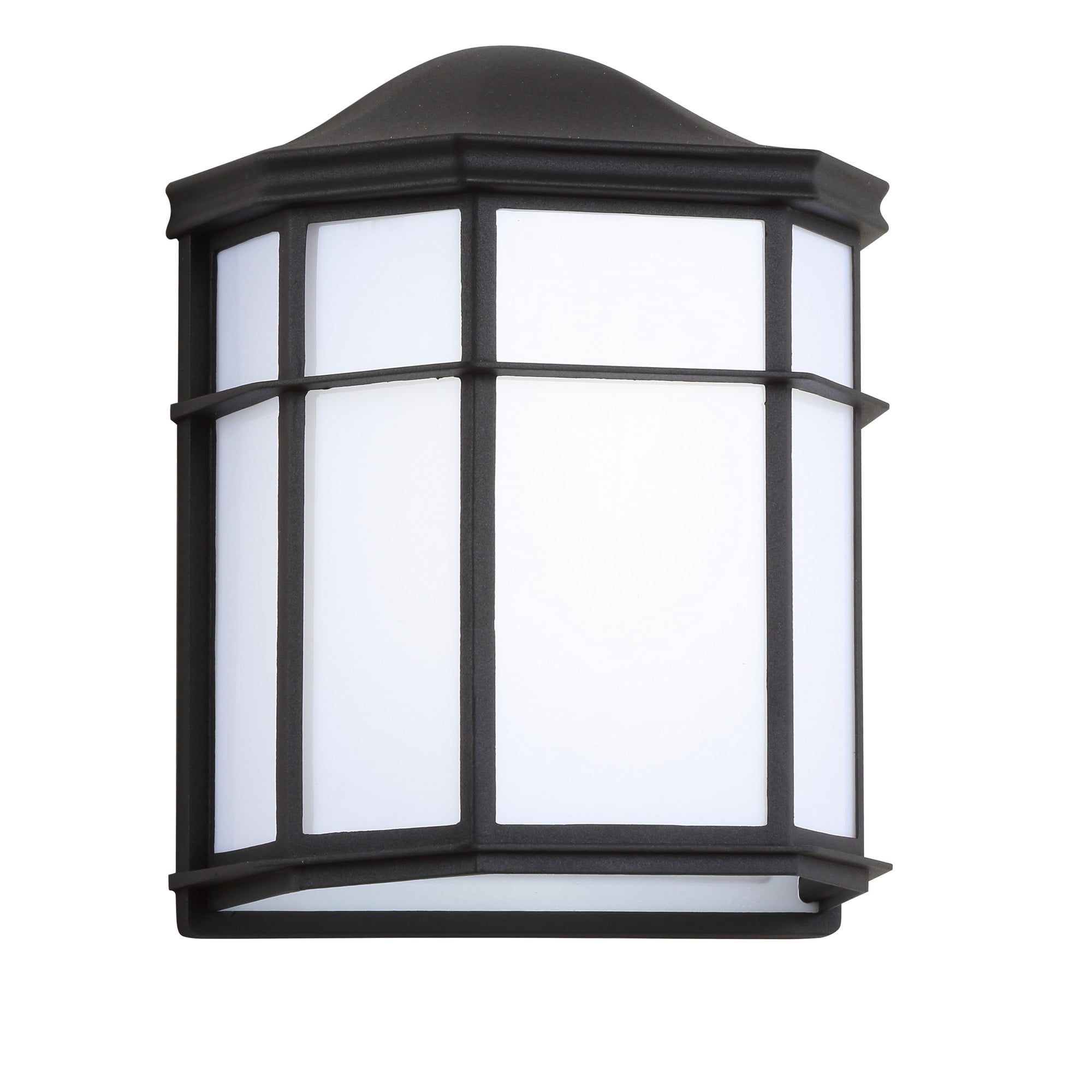 JONATHAN Y Henry 7.75" Outdoor Frosted Acrylic/Metal Integrated LED Wall Sconce, Black/White