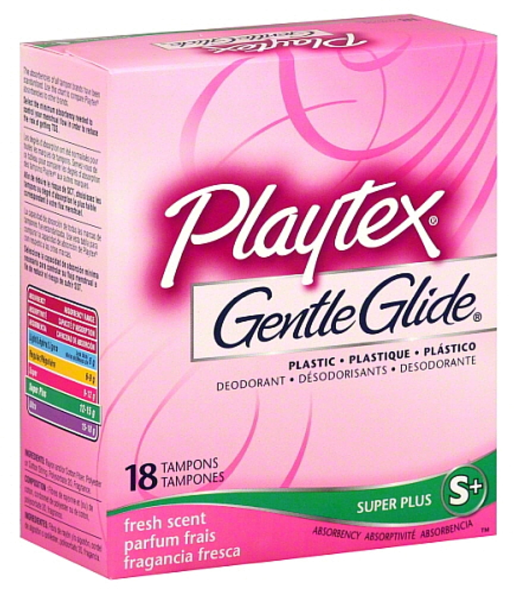 Playtex Gentle Glide Super PlusTampons, Fresh Scent 18 ea (Pack of 3