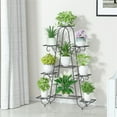 Walmart 9-Tier Outdoor Metal Plant Stand, Multilayer Tall Black Flower ...
