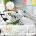 thumbnail image 2 of Home 4 Piece Duvet Cover Set Full Size Spring Country Farm Green Boxwood Flowers Wreath Grey Plaid Soft Bedding Set Comforter Cover, 1 Duvet Cover 1 Flat Sheets and 2 Pillowcases, 2 of 9
