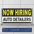 thumbnail image 3 of Now Hiring Auto Detailers 13 oz Heavy Duty Vinyl Banner Car Detailer Jobs Available Help Wanted Sign for Business Advertising Indoor/Outdoor Single-Sided with Metal Grommets (4x8 ft, Bk & Wh & Ye), 3 of 6