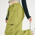 thumbnail image 5 of ZHYou Cargo Jogger Pants for Women,Oversized Fit,Elastic Waist,Streetwear Sweatpants with Multiple Pockets,Green,Size XL, 5 of 6