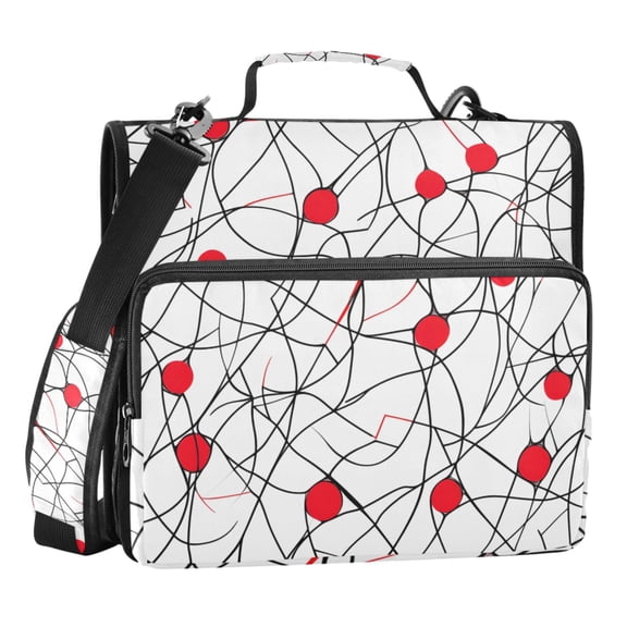 ALAZA Zipper Binder Line Art 3 Ring Trapper Keeper File Folder Organizer Bag