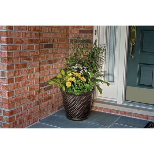 Better Homes & Gardens Resin 18" Planter, Brown