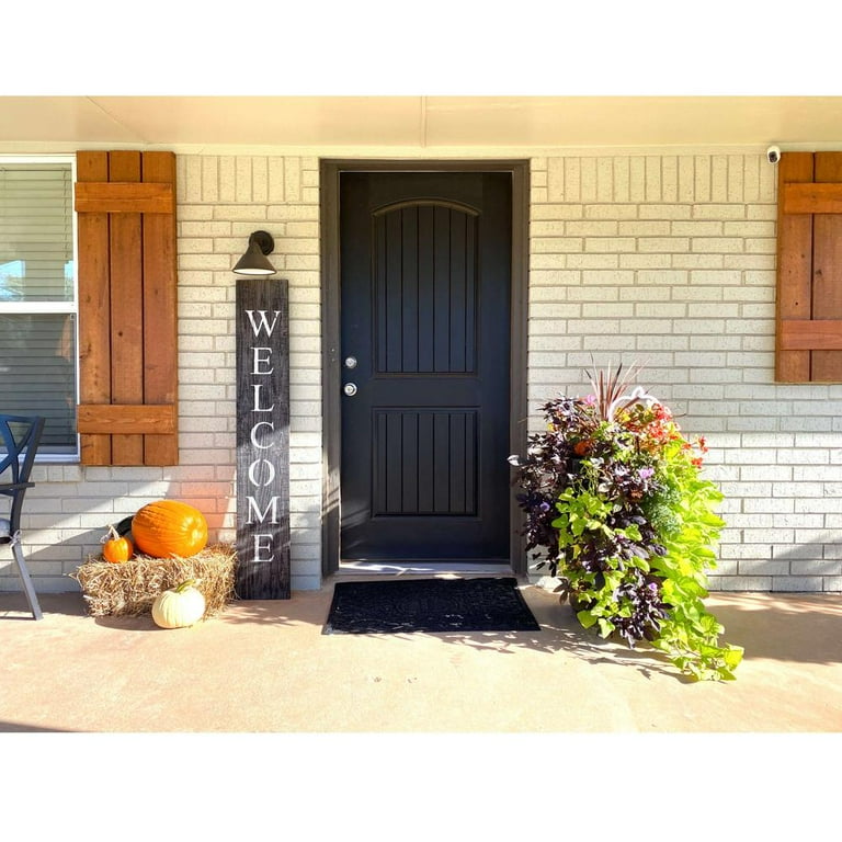 Rustic Black And White Front Porch Welcome Sign Rustic Black And White Front Porch Welcome Sign