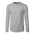 thumbnail image 2 of Men's Long Sleeve Curved Hem T-Shirt - Solid Color, Round Neck, Stretch Fabric for Casual & Sports Wear, 2 of 6