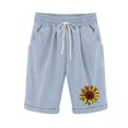 thumbnail image 1 of Top and Shorts Sets for Women, Womens Elastic Waist Sunflower Printing Drawstring Shorts, 1 of 4