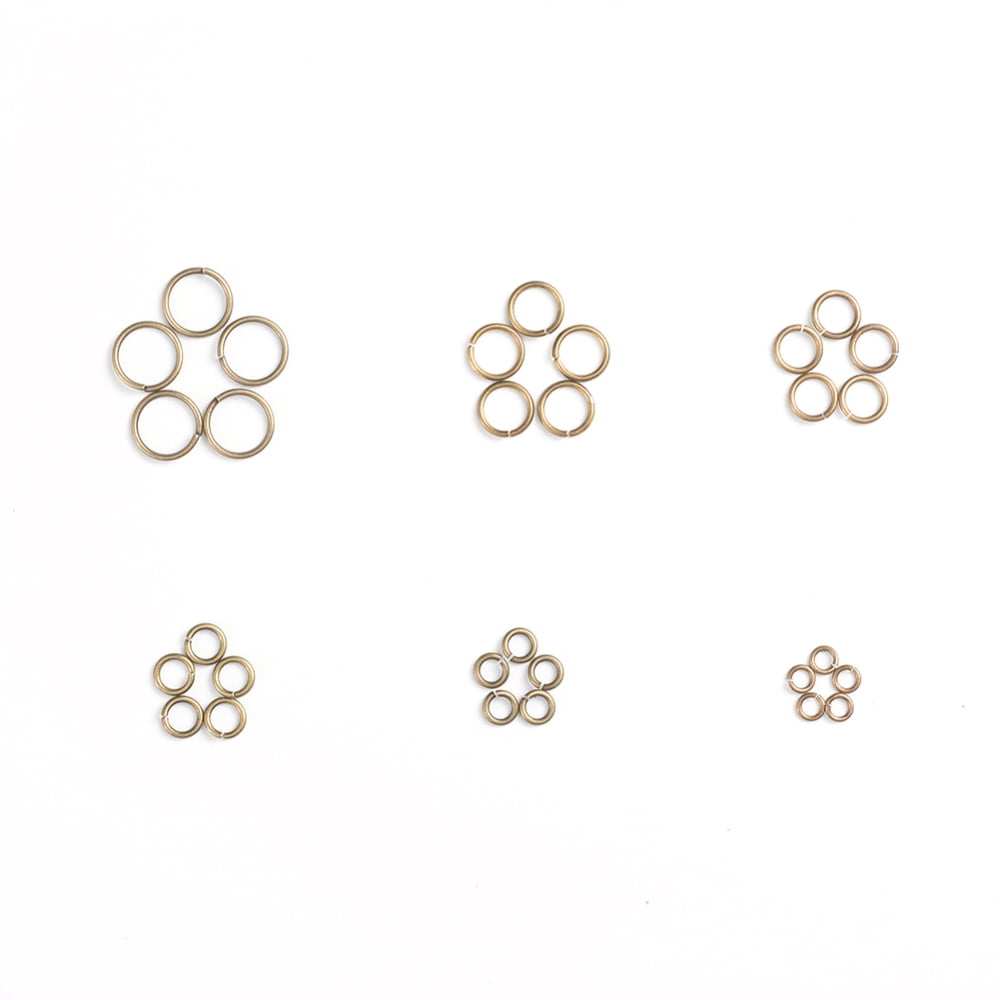 500gs Brass Open Jump Rings Round Bronze 4~10x0.8~1mm Inner Diameter: 2.4~8mm