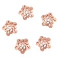 thumbnail image 2 of Paquete de 5 tapas de cuentas de flores de 6 mm para la fabricación de joyas, joyería calada y manualidades. Oro rosa, 2 of 9